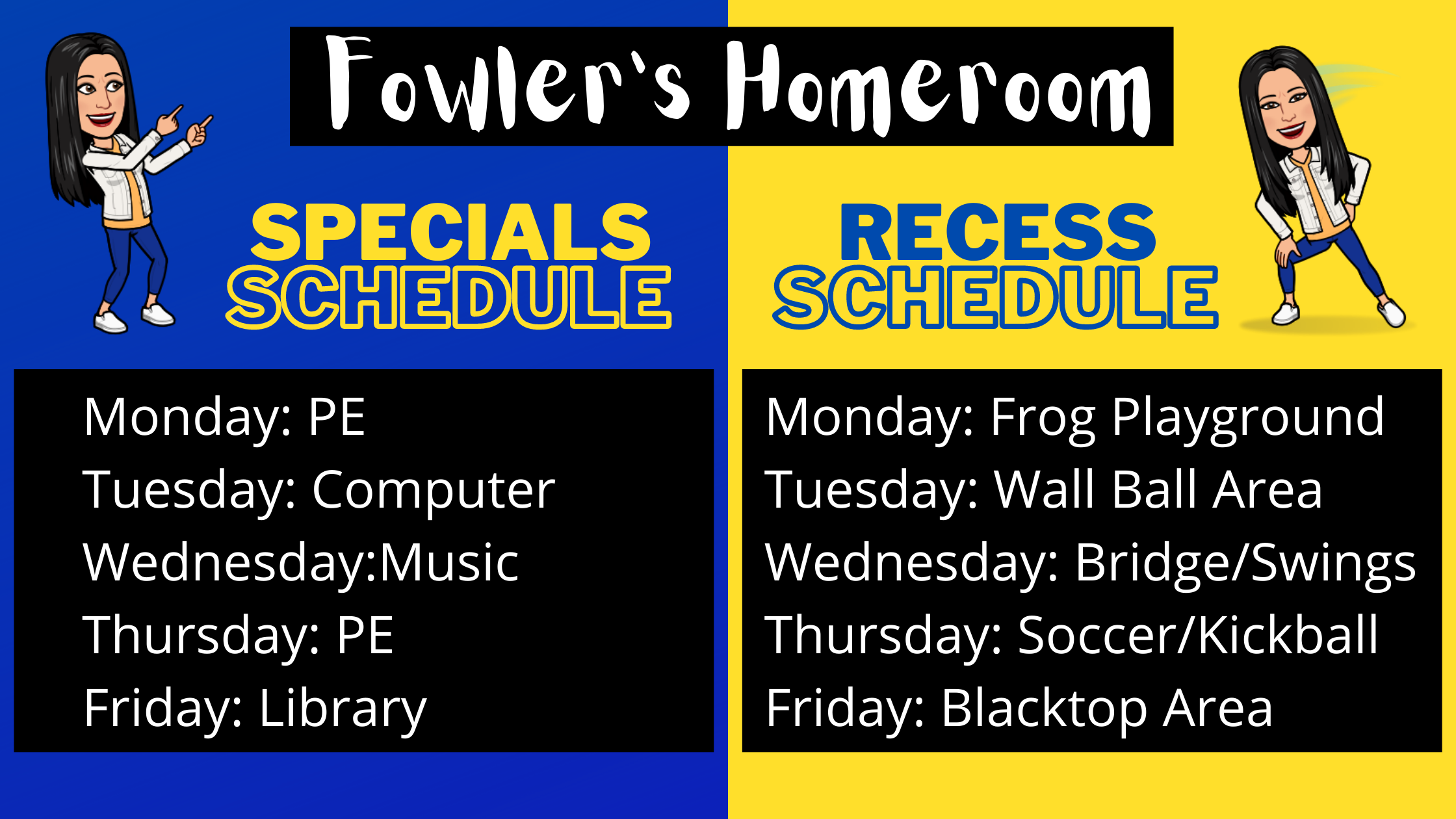 Homeroom recess and specials schedule.png